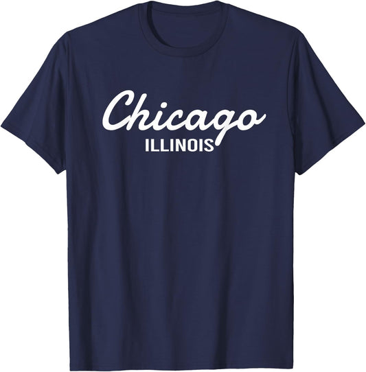 Chicago - Illinois - Throwback Design - Classic T-Shirt - T-Shirt | Navy