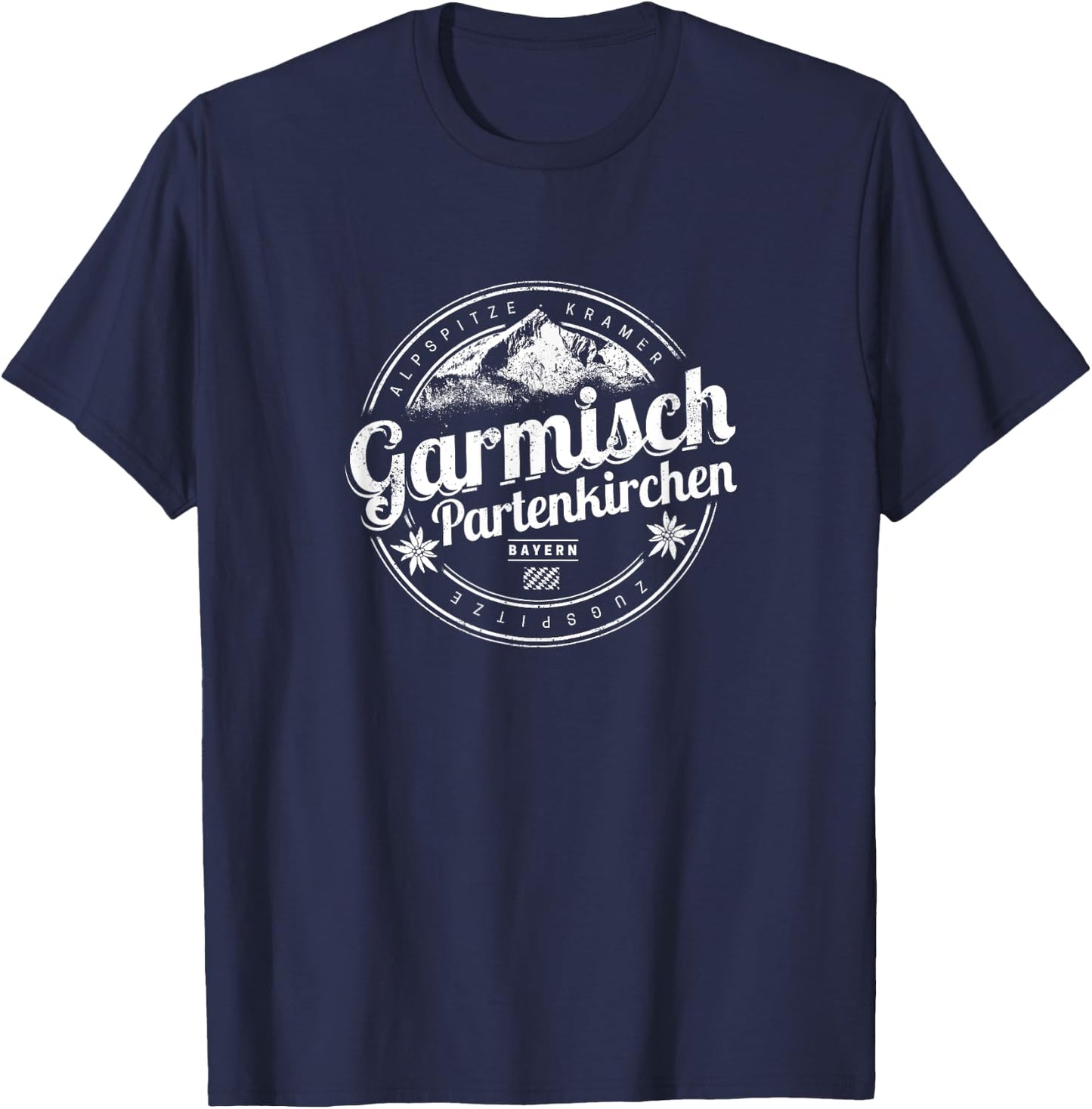 Garmisch Partenkirchen Bavaria Vintage Alps Germany Souvenir T-Shirt - T-Shirt | Navy
