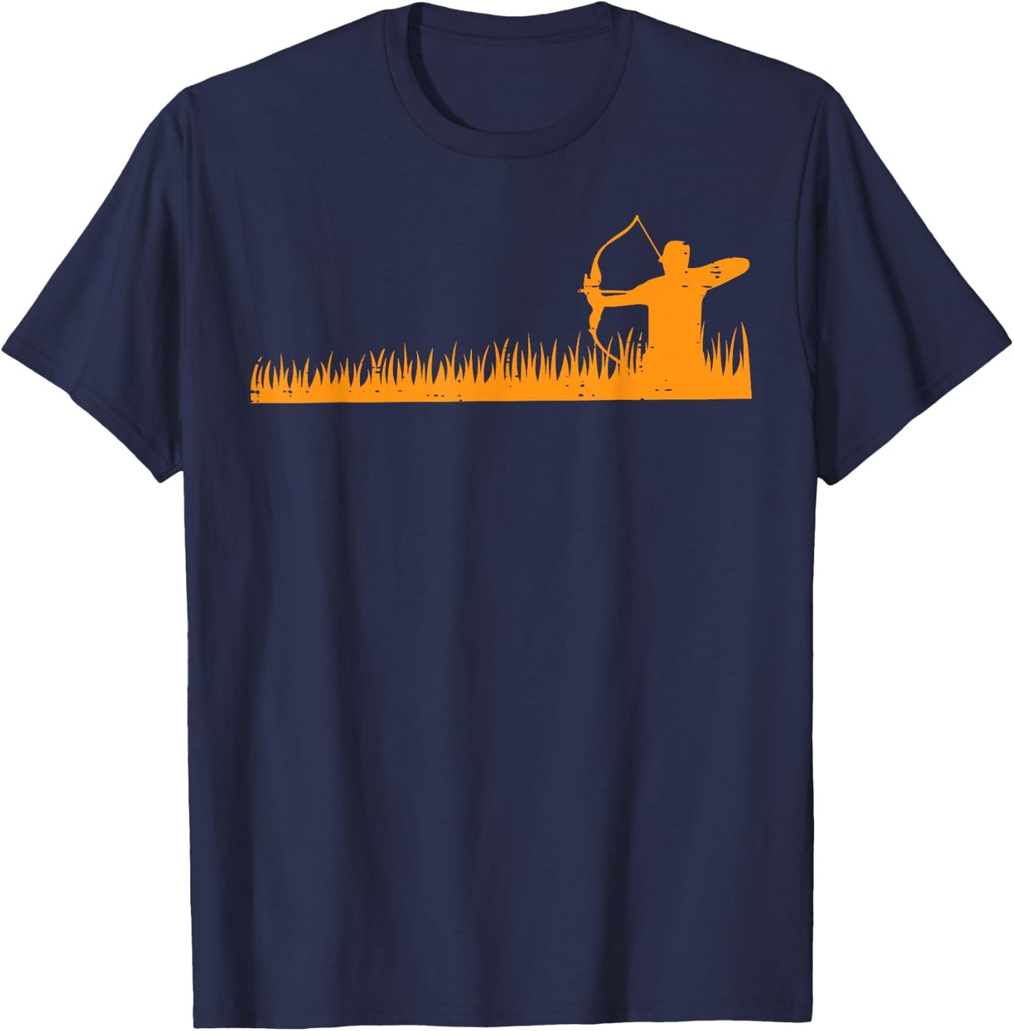 Bow Hunting Archer in Grass Archery Hunter Men Women Kids T-Shirt - T-Shirt | Navy