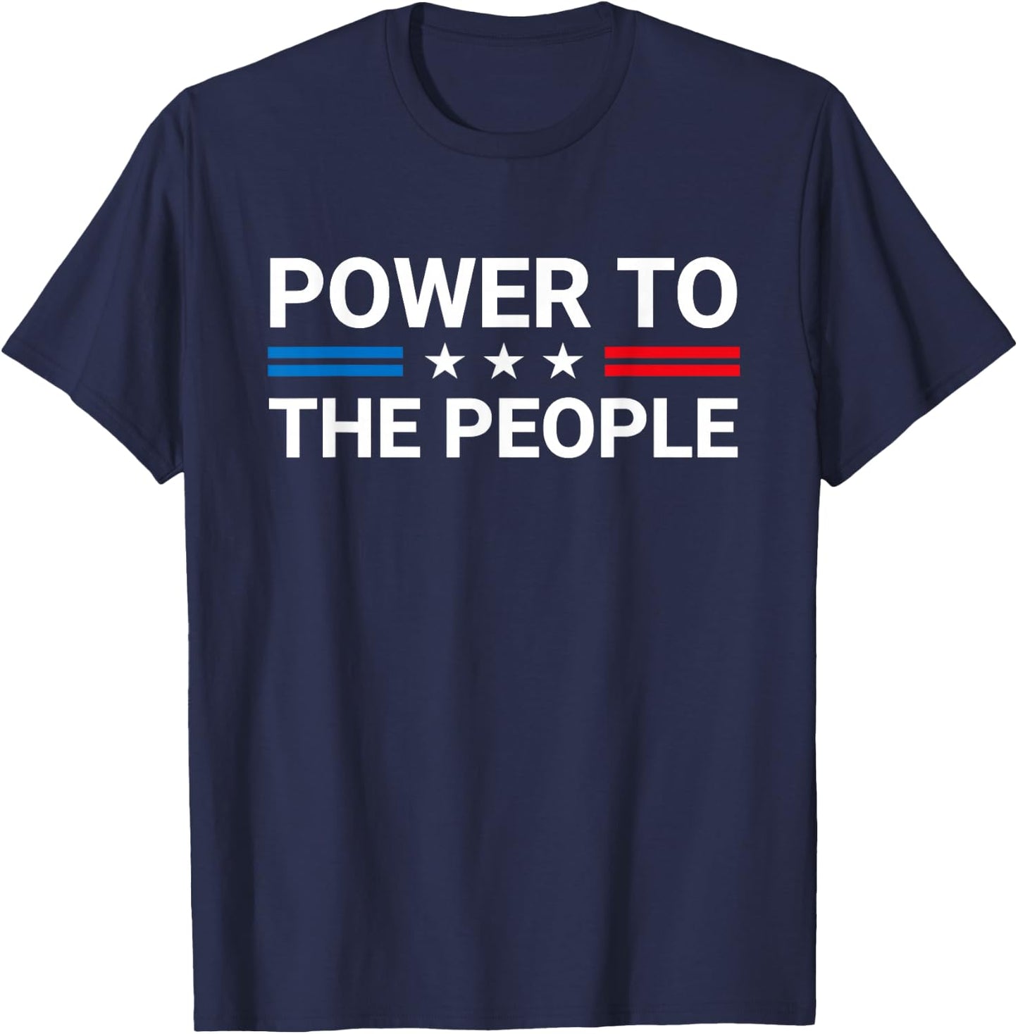 Power To The People Patriotic American Flag T-Shirt - T-Shirt | Navy