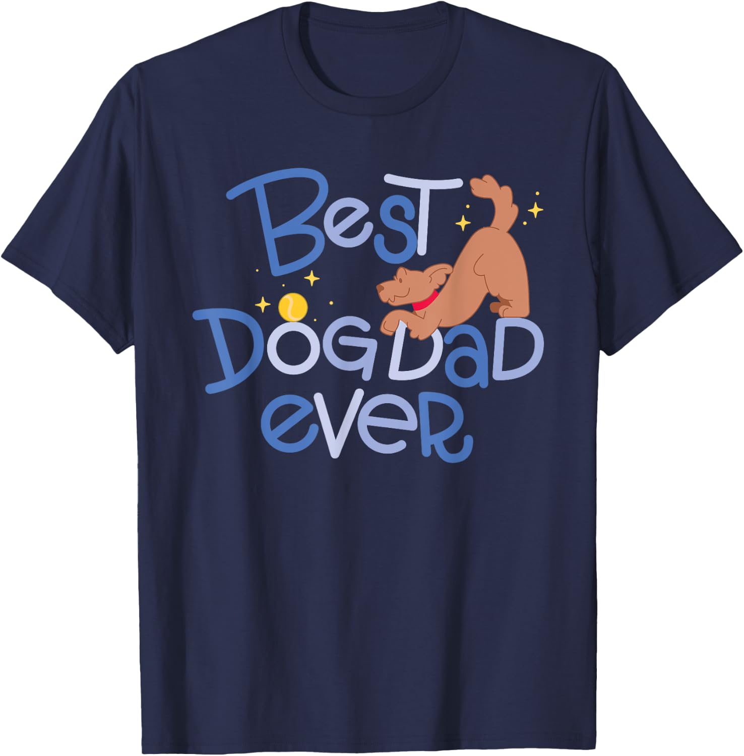 Best Dog Dad Ever Men Women Kids T-Shirt - T-Shirt | Navy