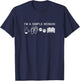 I'm A Simple Woman - I Love Coffee Flip Flops Dog Books T-Shirt - T-Shirt | Navy
