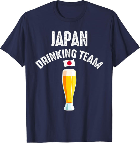 Japan Drinking Team Beer Drinking T-Shirt - T-Shirt | Navy