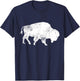 Vintage Buffalo Bison Print Design Distressed Bison T-Shirt - T-Shirt | Navy