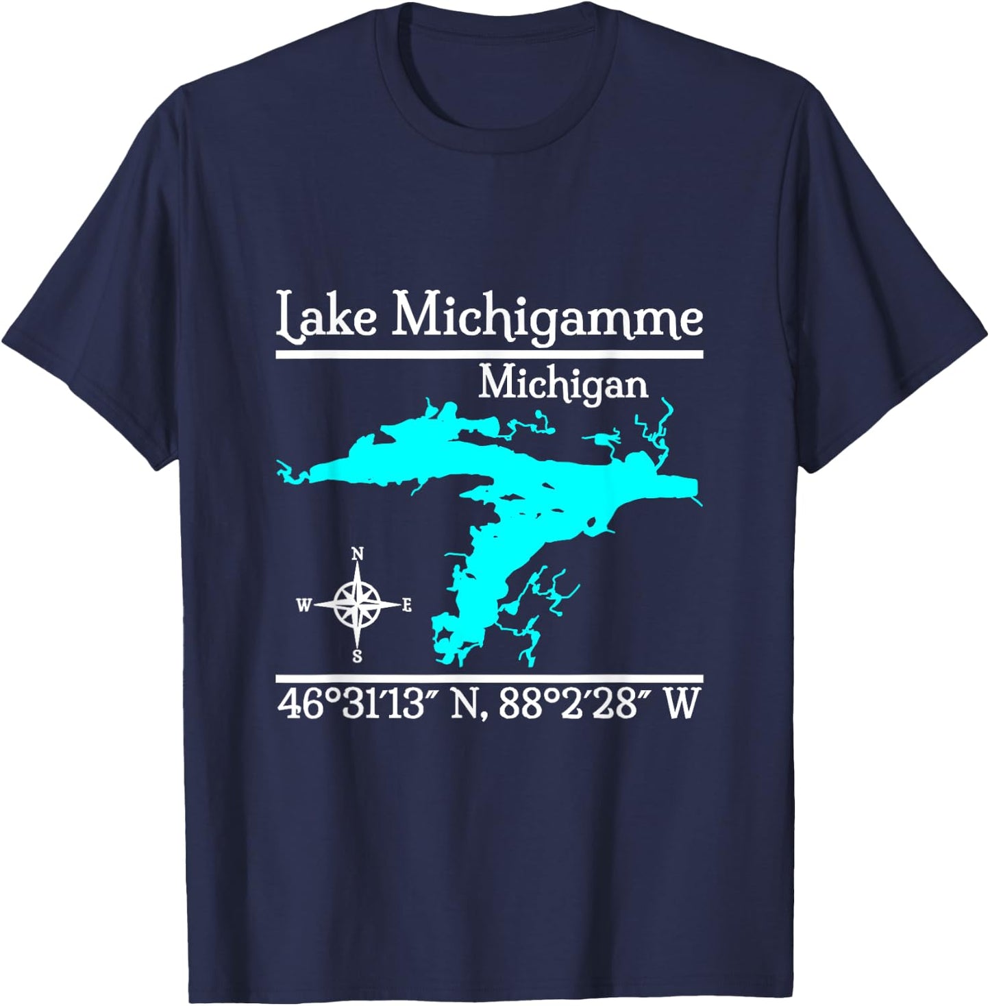 Lake Michigamme, Michigan T-Shirt - T-Shirt | Navy