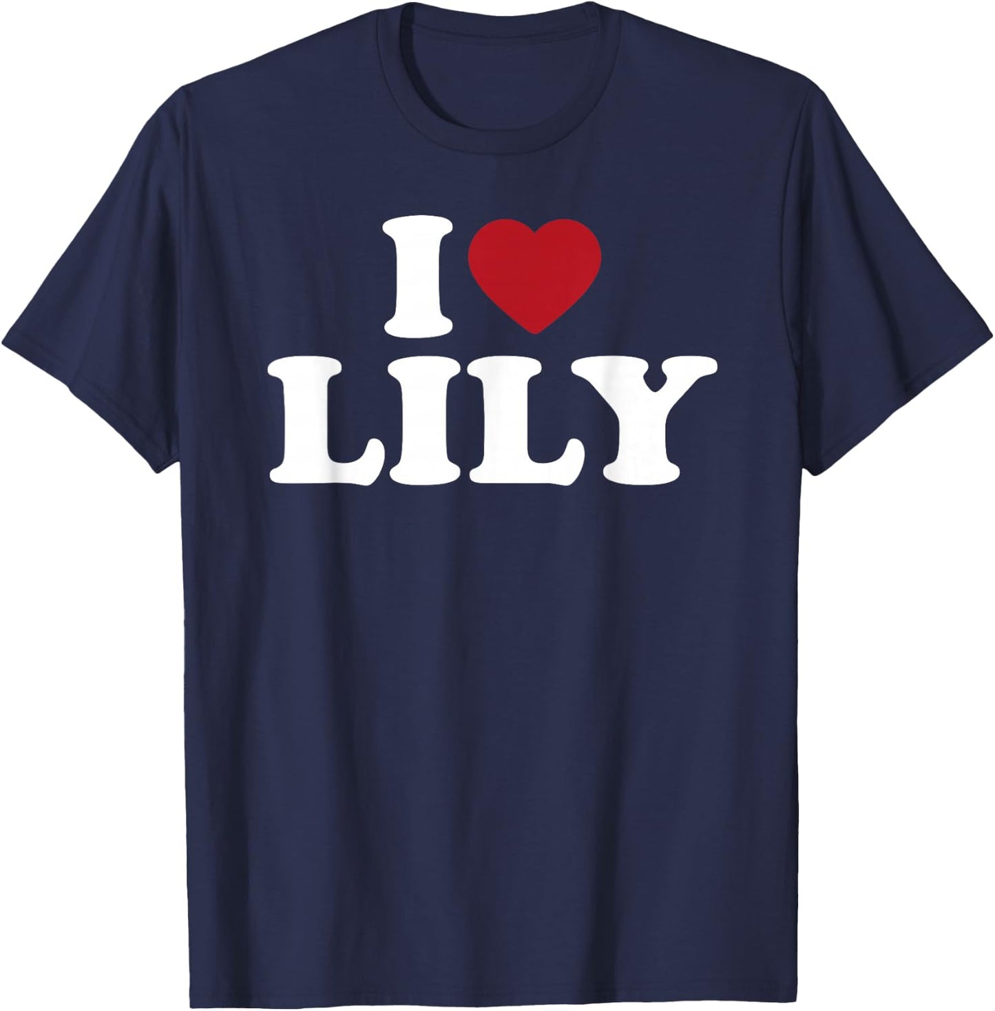 I Love Lily, I Heart Lily Red Heart T-Shirt - T-Shirt | Navy