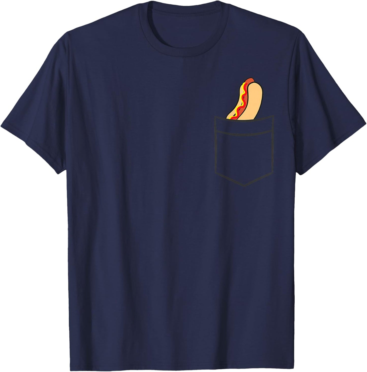 Hotdog in The Pocket Funny Pocket Hot Dog T-Shirt - T-Shirt | Navy