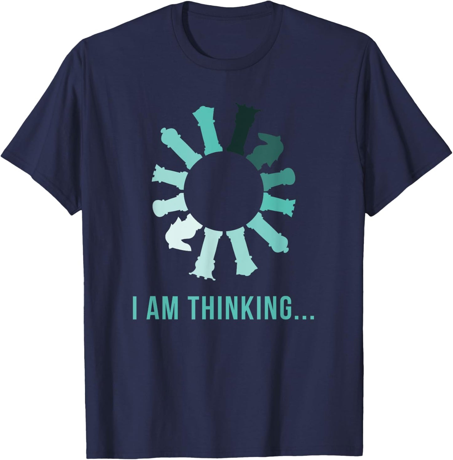 Funny Chess Chess Player Thinking T-Shirt - T-Shirt | Navy