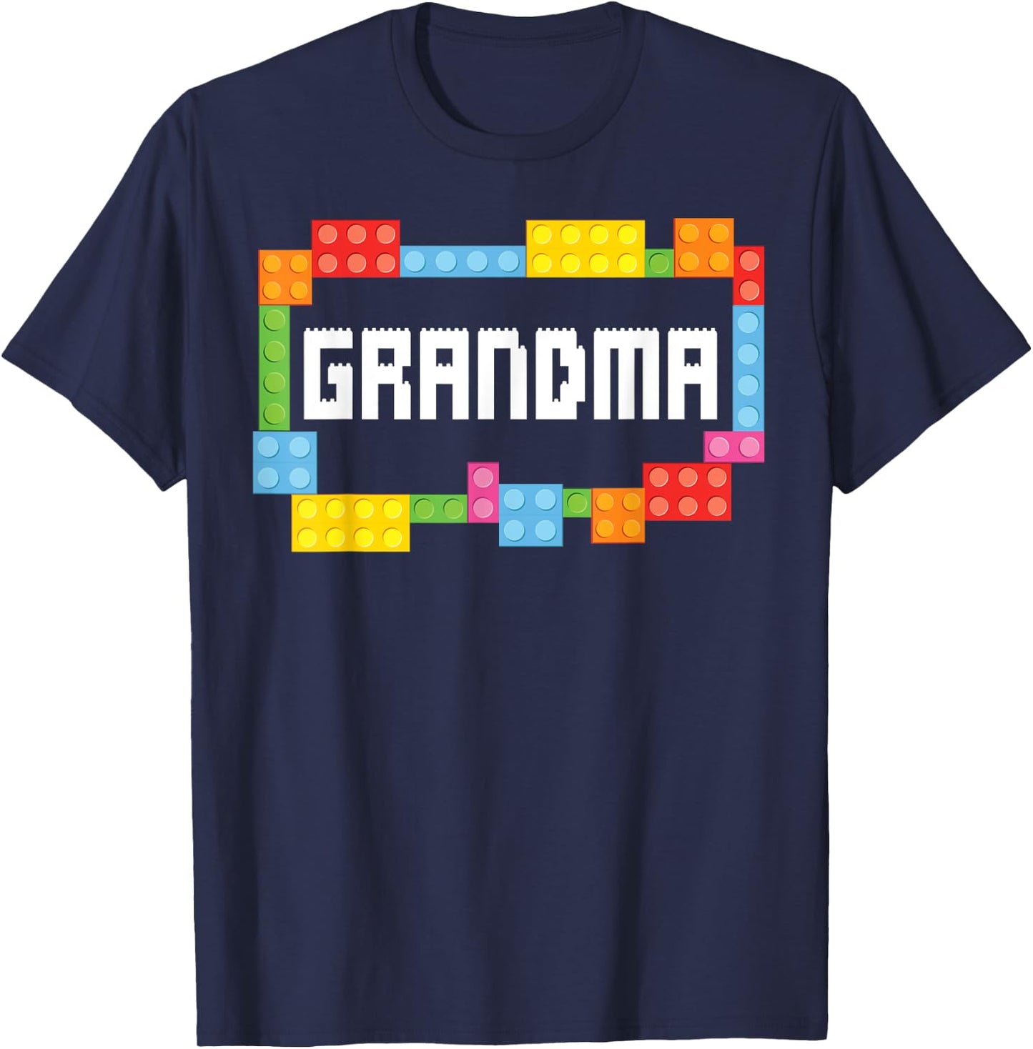 Master builder Grandma Bricks Blocks Building Family Set T-Shirt - T-Shirt | Navy