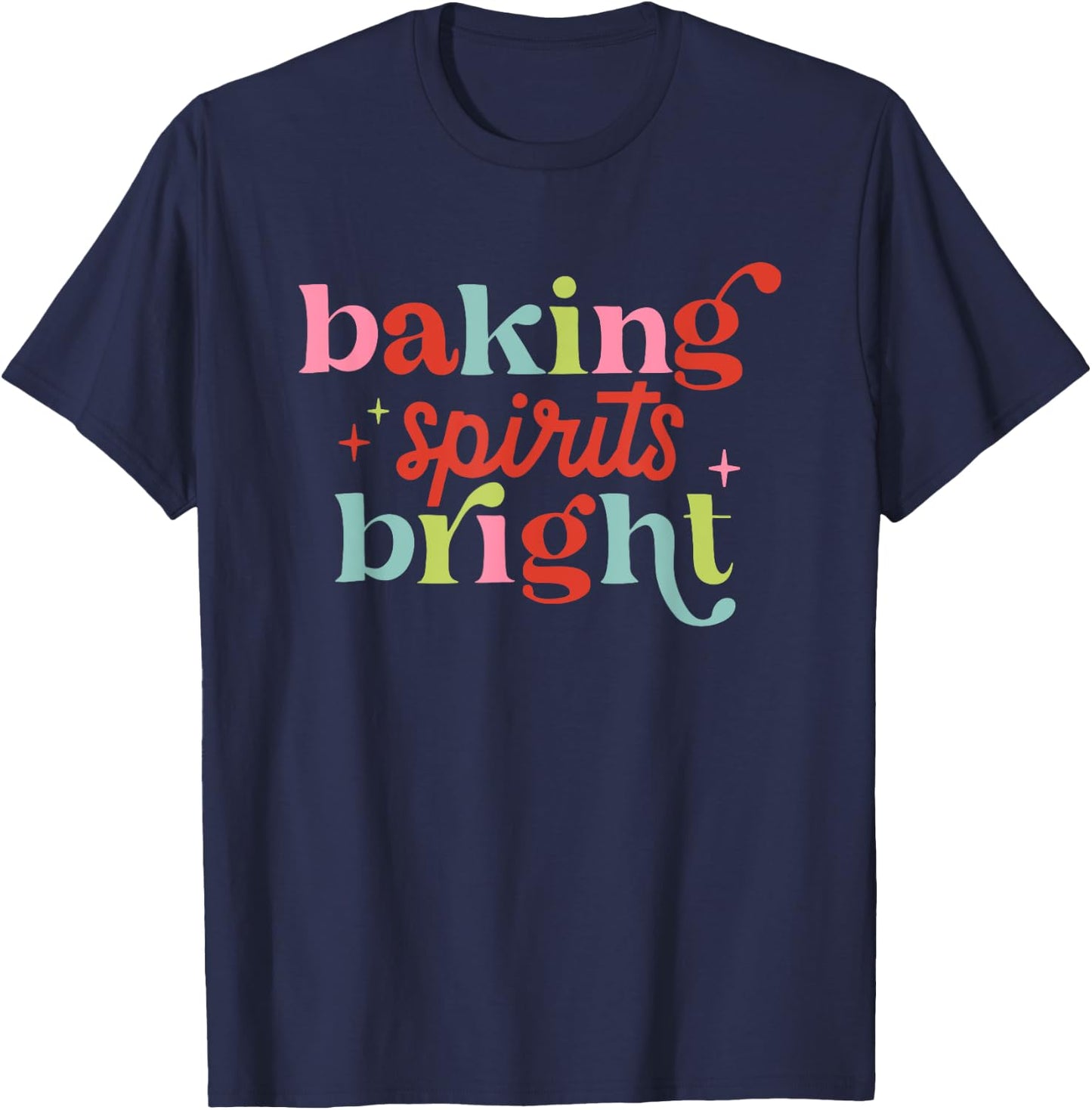 Baking Spirits Bright, Christmas Baking Crew T-Shirt - T-Shirt | Navy