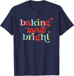 Baking Spirits Bright, Christmas Baking Crew T-Shirt - T-Shirt | Navy
