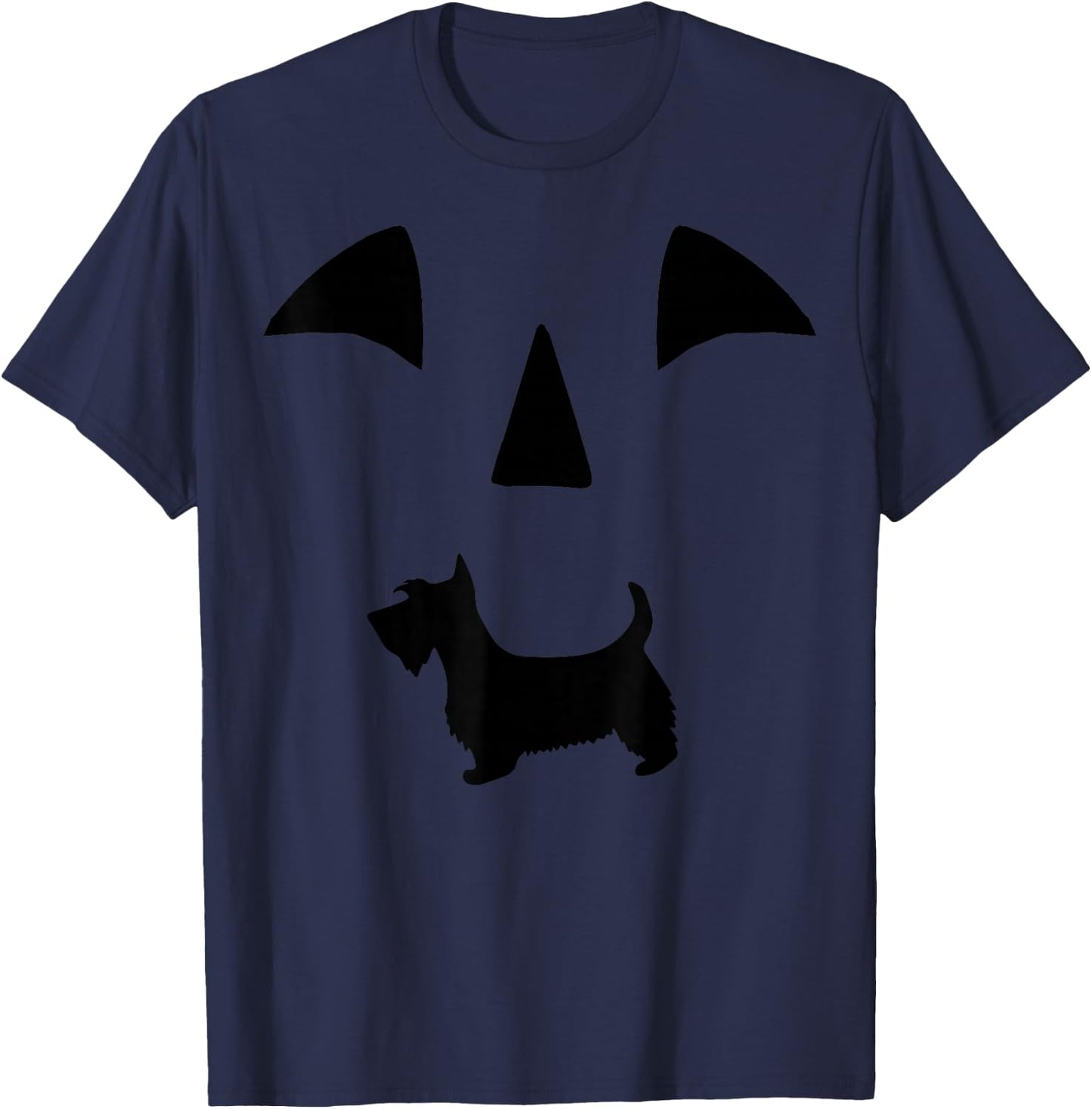 pumpkin Scottie Dog halloween T-Shirt - T-Shirt | Navy