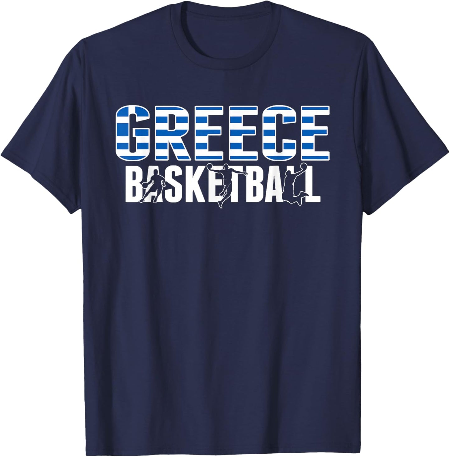 Greece Basketball Lovers Jersey Support Greek Baller Team T-Shirt - T-Shirt | Navy