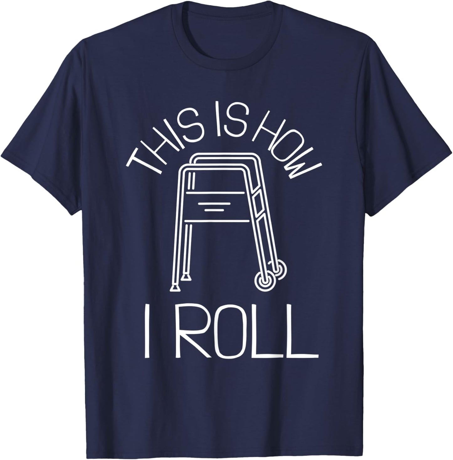 Bionic Knee Replacement Surgery Recovery - Walking Aid T-Shirt - T-Shirt | Navy