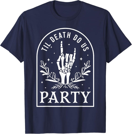 Til Death Do Us Party Retro Halloween Bachelorette Matching T-Shirt - T-Shirt | Navy
