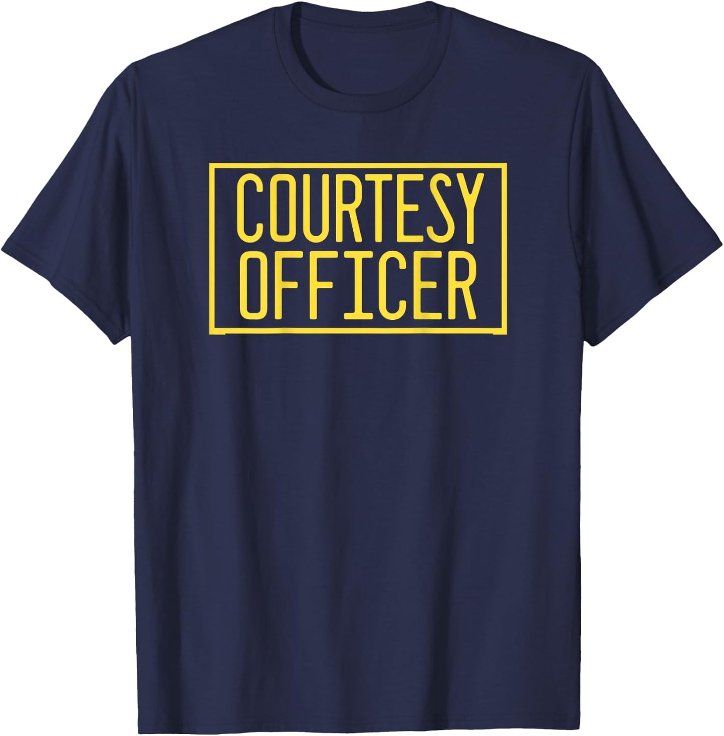 Courtesy Officer Back Side Print T-Shirt - T-Shirt | Navy