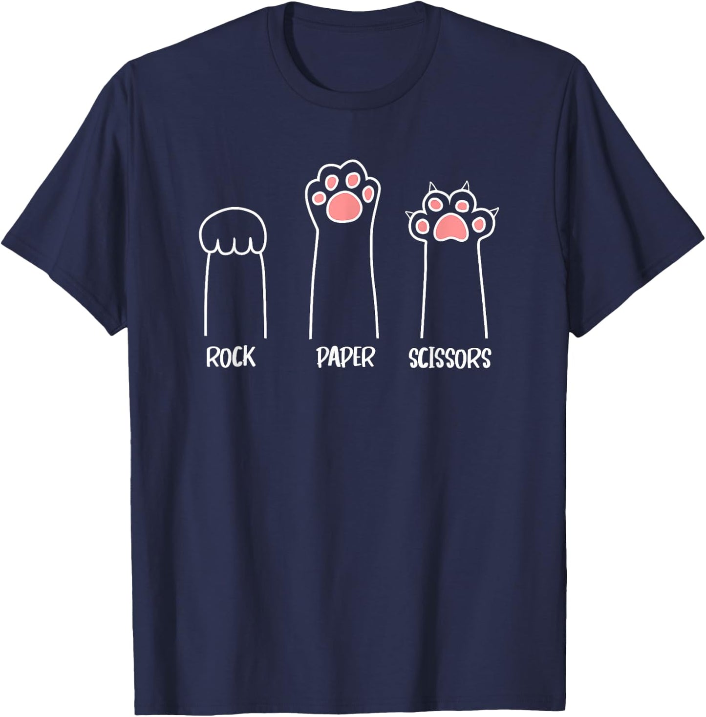 Rock Paper Scissors Cat paw T-Shirt - T-Shirt | Navy