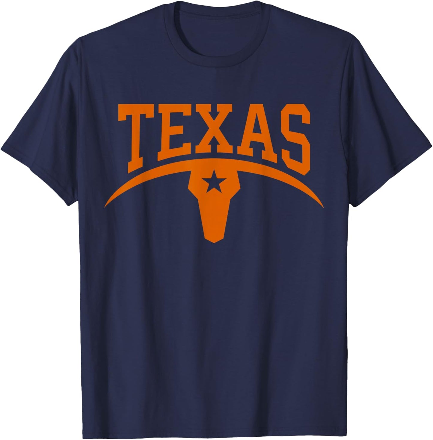 Texas T Shirt Women Men Kids Orange Graphic TX Bull T-Shirt - T-Shirt | Navy