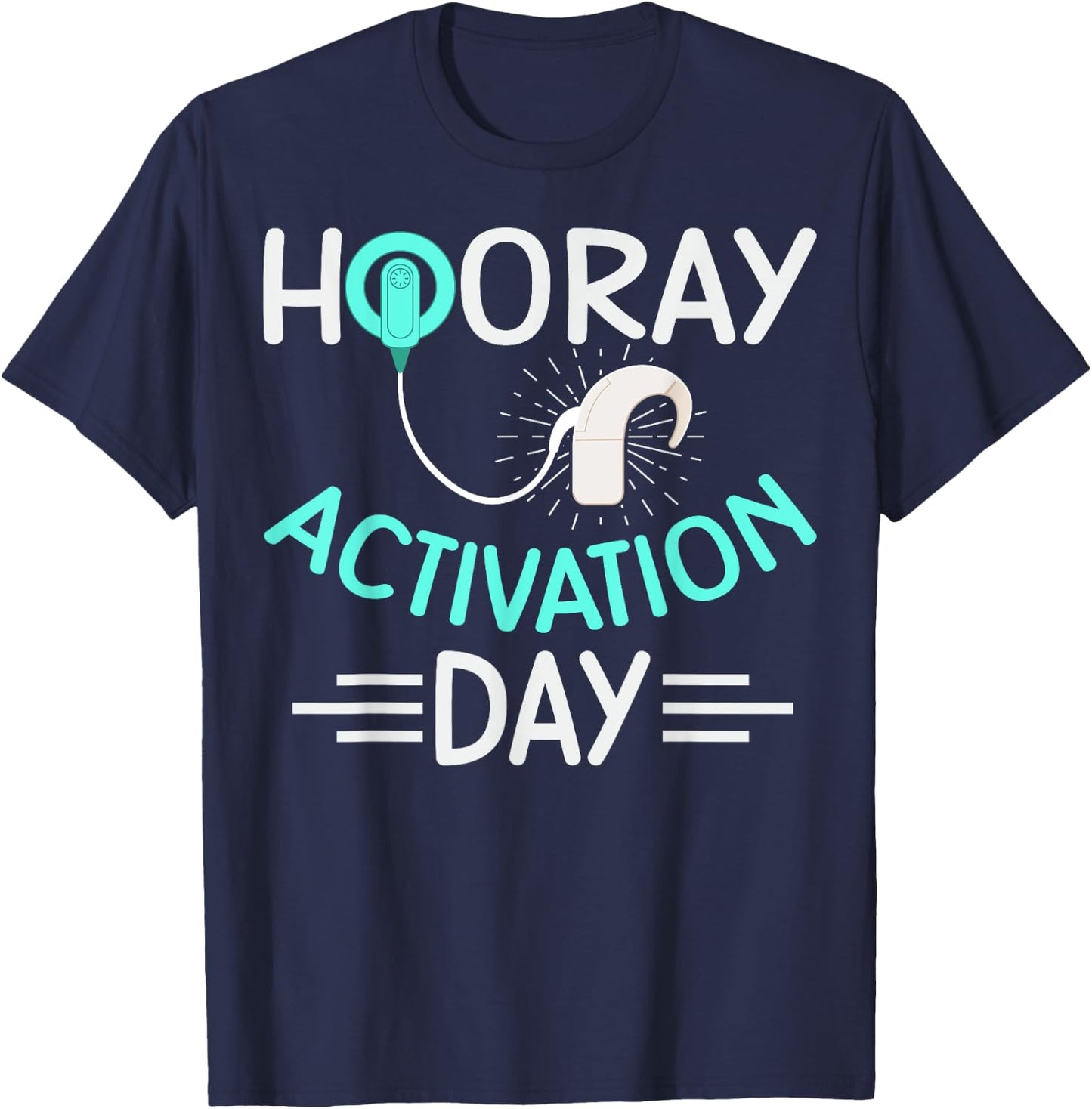 Cochlear Implant Design for a Cochlear Implant User T-Shirt - T-Shirt | Navy