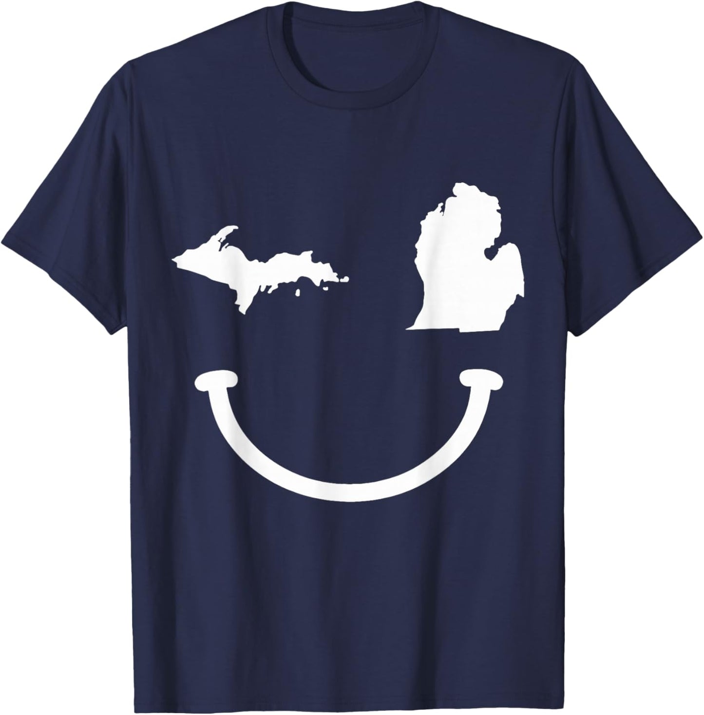 Michigan Pride State Map Vintage Funny T-Shirt - T-Shirt | Navy