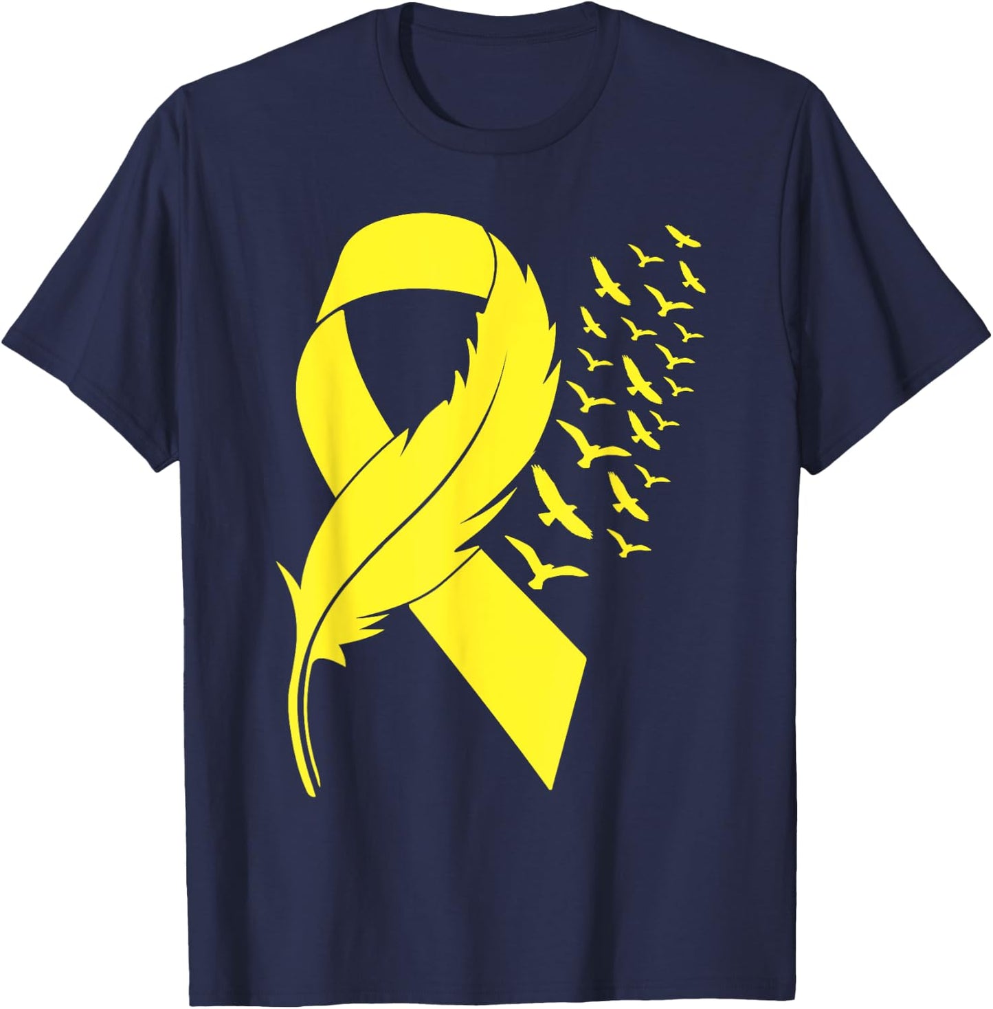 Spina Bifida Awareness Yellow Ribbon T-Shirt - T-Shirt | Navy