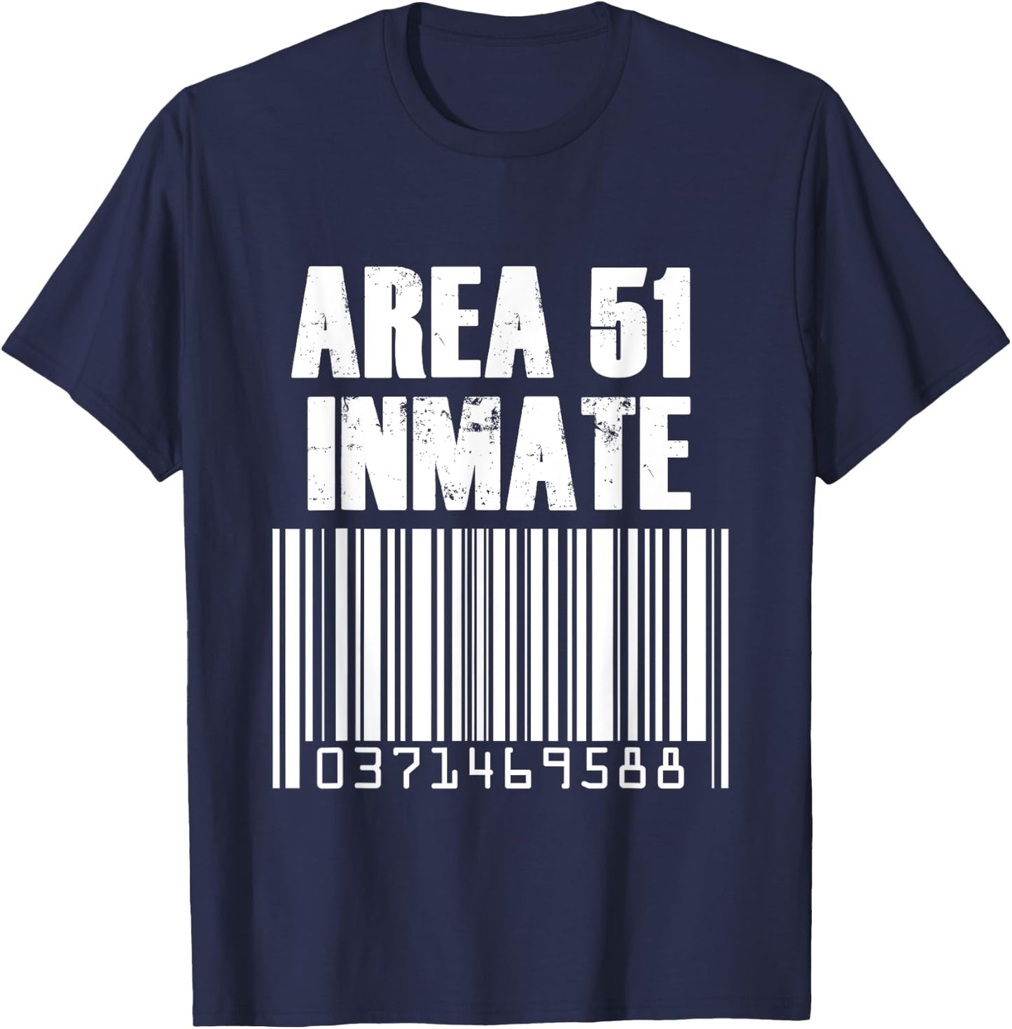 Area 51 Inmate Costume Alien Jail Barcode T-Shirt - T-Shirt | Navy