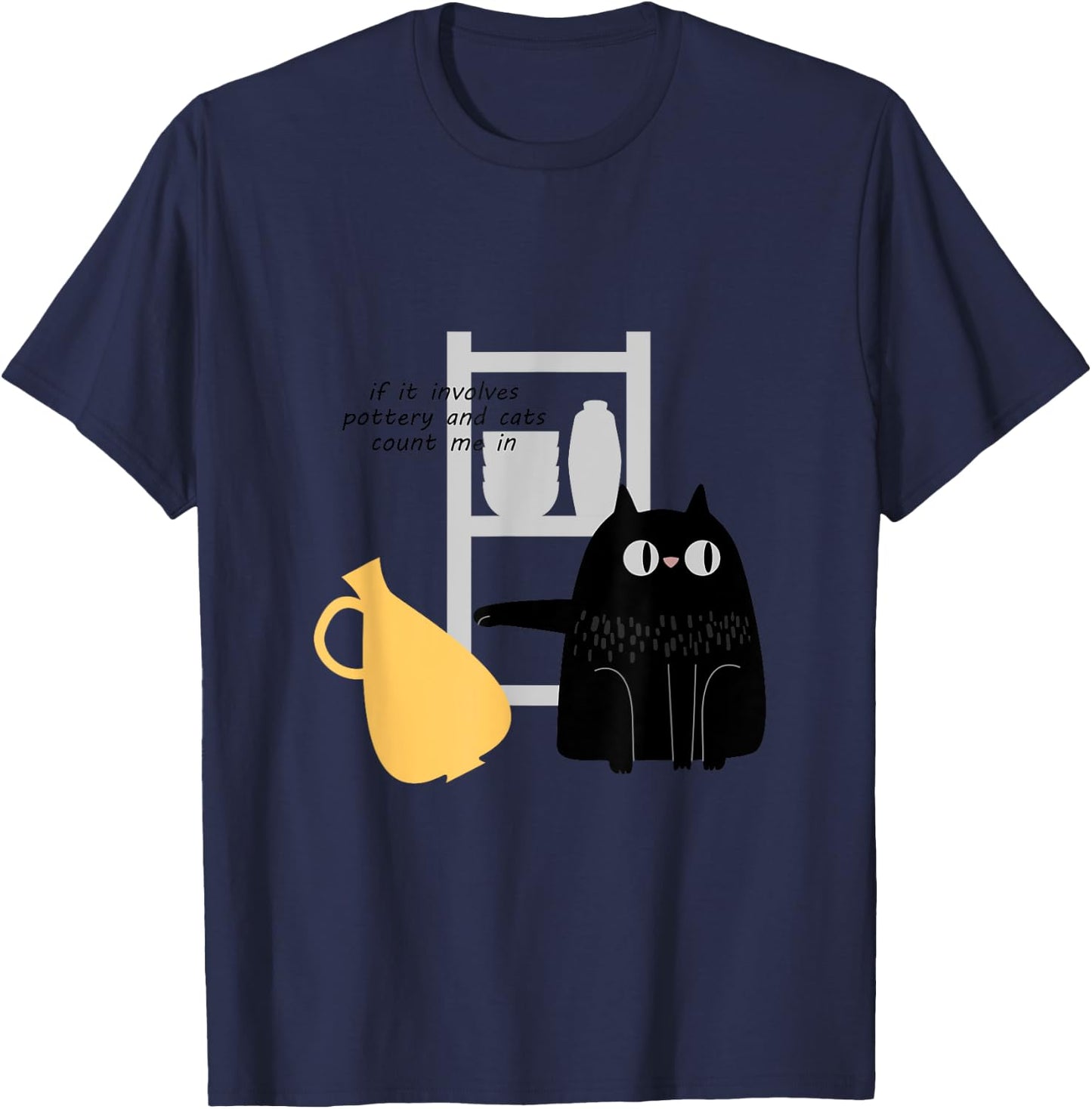 Bad Pottery Cat T-Shirt - T-Shirt | Navy
