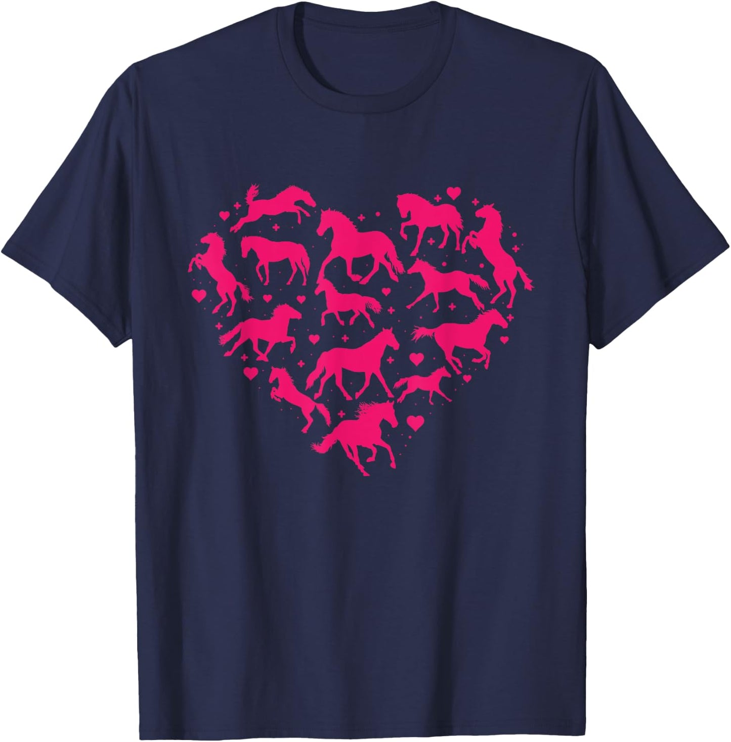 Valentines Horses - Valentines Day Horse Animal Equestrian T-Shirt - T-Shirt | Navy