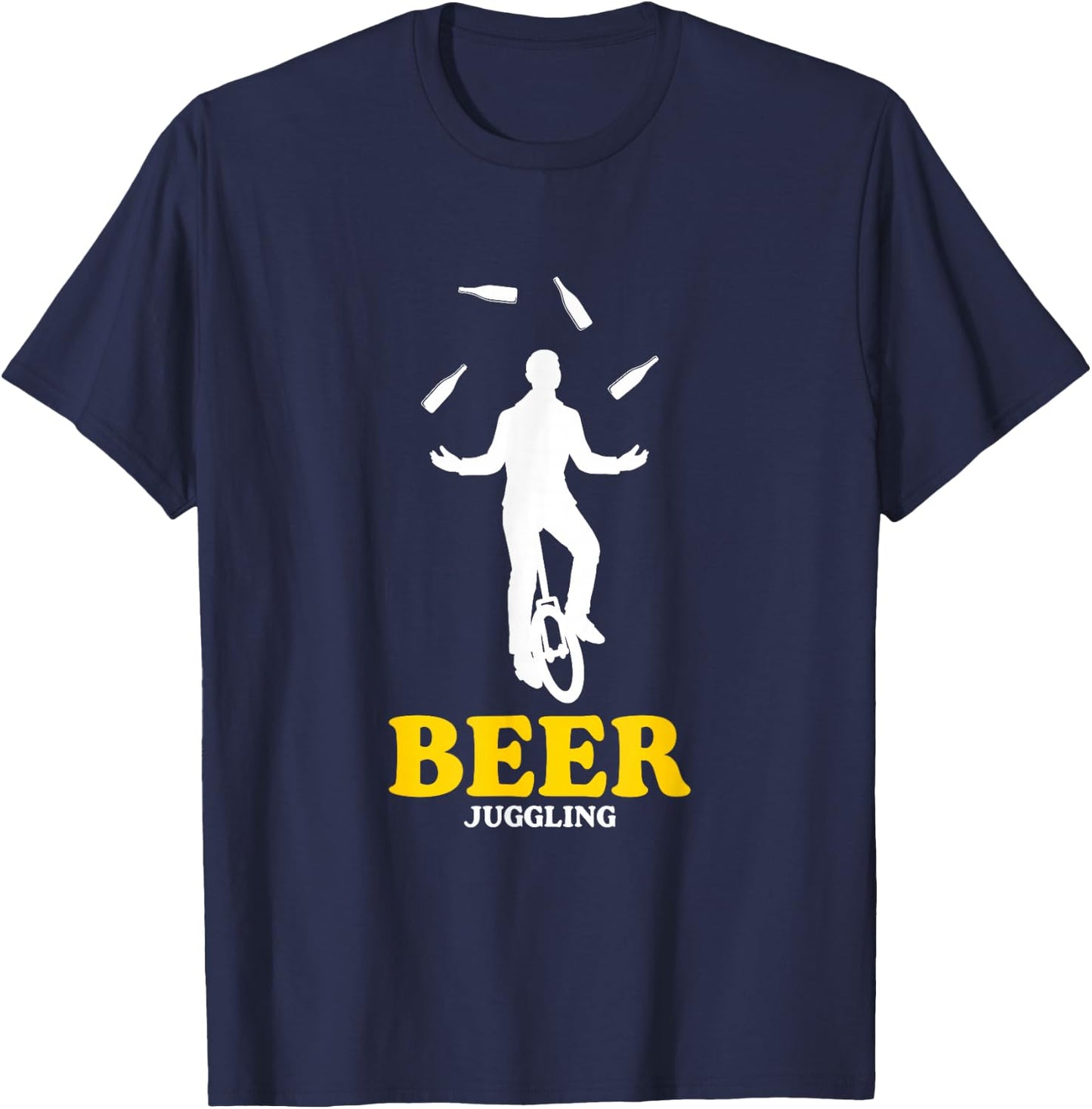 Funny Beer Juggling | Beer Bottles Juggler T-Shirt - T-Shirt | Navy