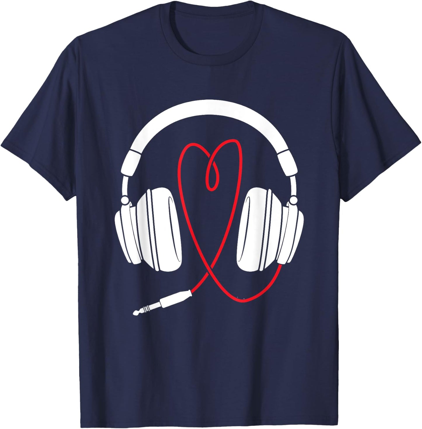 Beautiful Artsy Headohones Design - Music Love -head Phones T-Shirt - T-Shirt | Navy