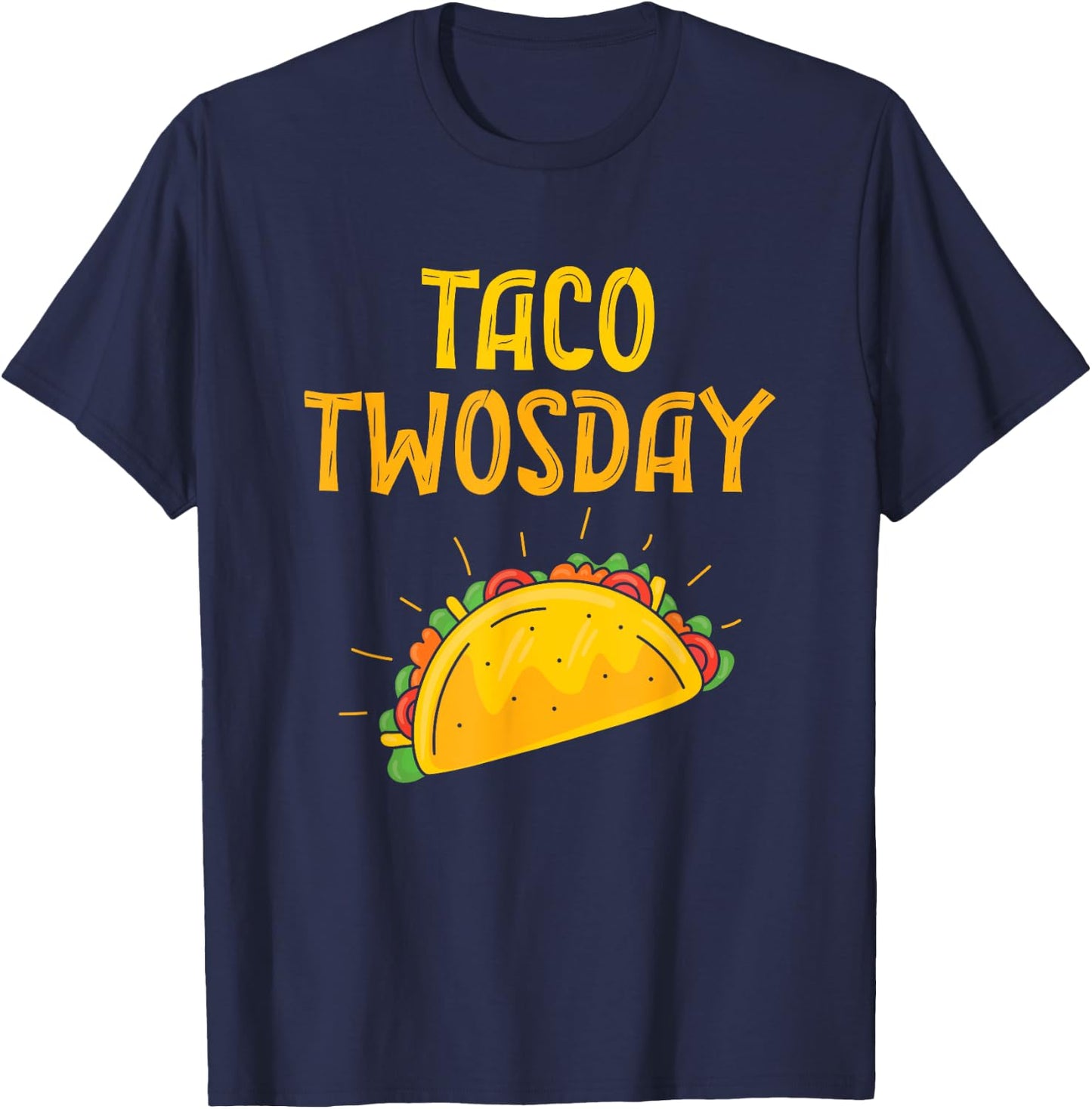 Taco Twos Day Party Taco Girl Boy 2 Year Old Taco Twosday T-Shirt - T-Shirt | Navy