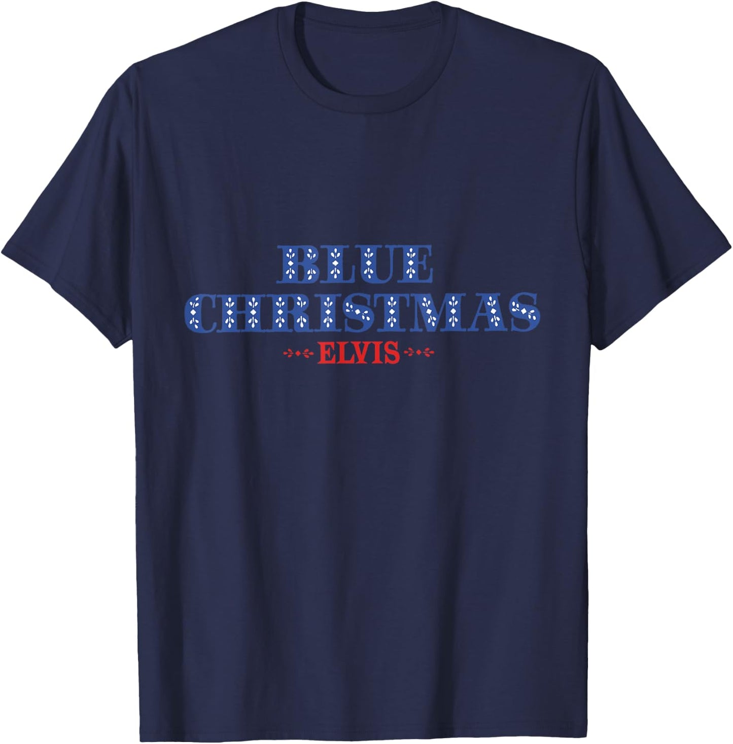 Blue Christmas Flake Filled T-Shirt - T-Shirt | Navy