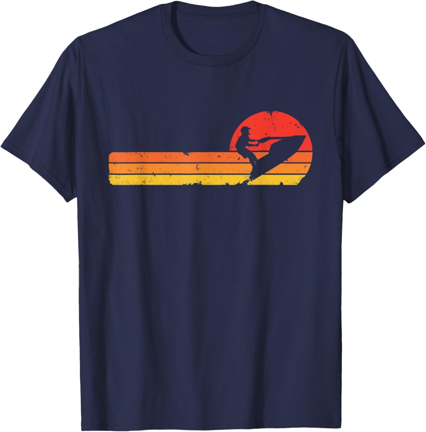 Vintage Standup sunset JetSki rider T-Shirt - T-Shirt | Navy