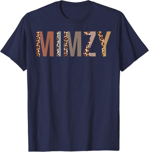 Mimzy Leopard Print Mom Cute Mothers Day Funny Grandma T-Shirt - T-Shirt | Navy