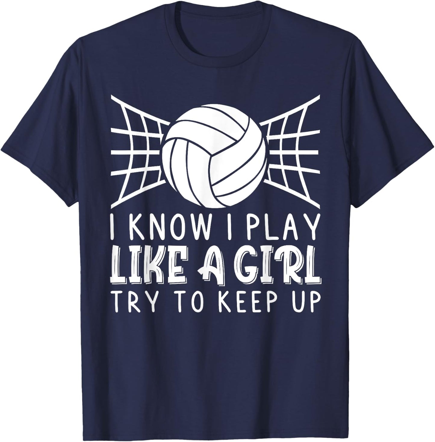 Funny Volleyball Design Girls Volleyball Player T-Shirt - T-Shirt | Navy