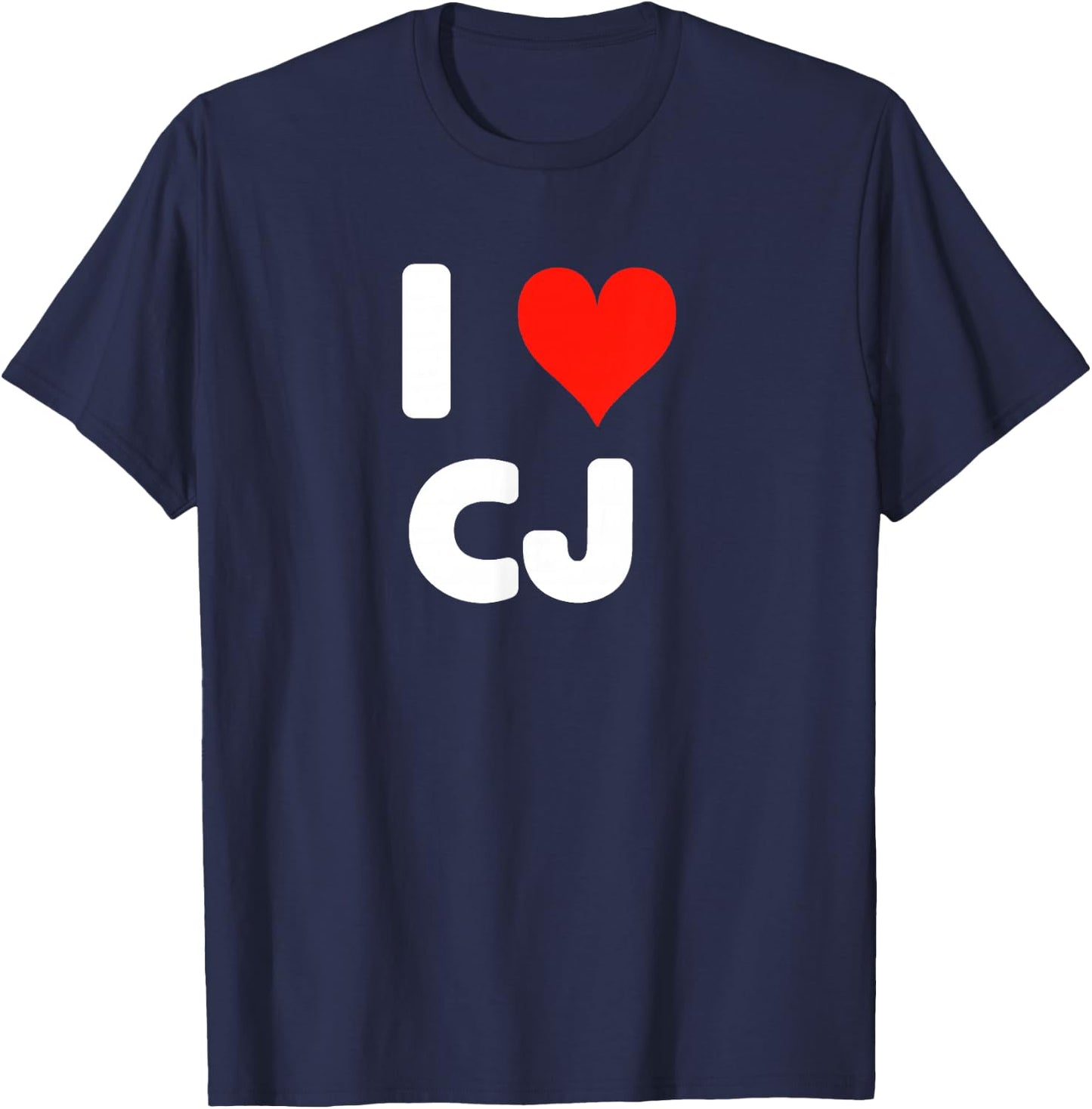 I Love CJ C.J. - Heart T-Shirt - T-Shirt | Navy