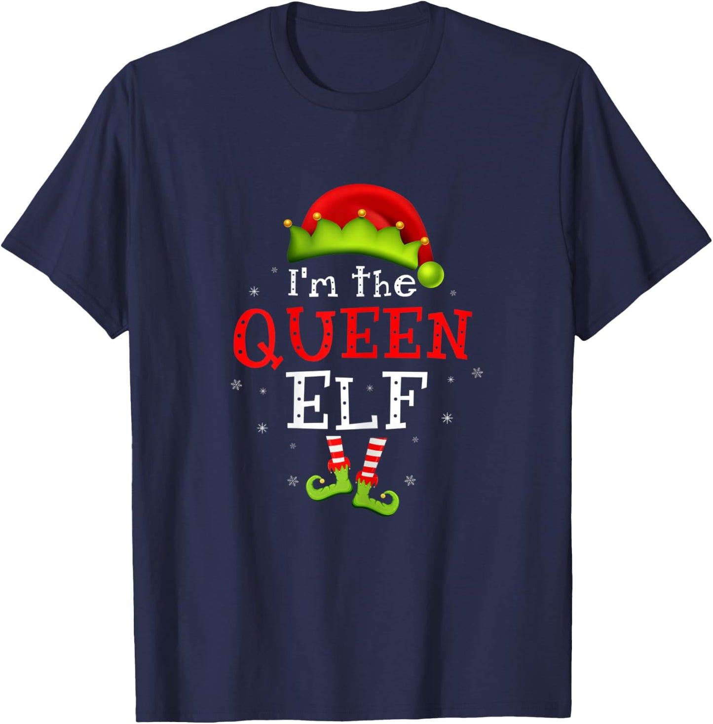I'm the Queen Elf Funny Group Matching Christmas Pajamas T-Shirt - T-Shirt | Navy