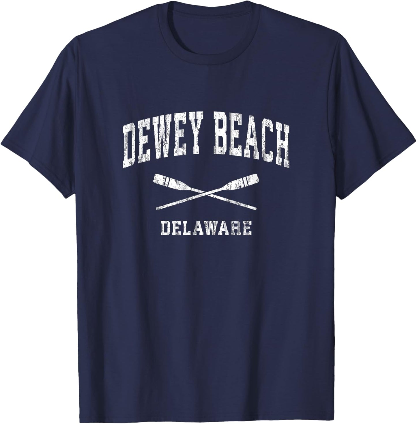 Dewey Beach Delaware Vintage Nautical Paddles Sports Oars T-Shirt - T-Shirt | Navy