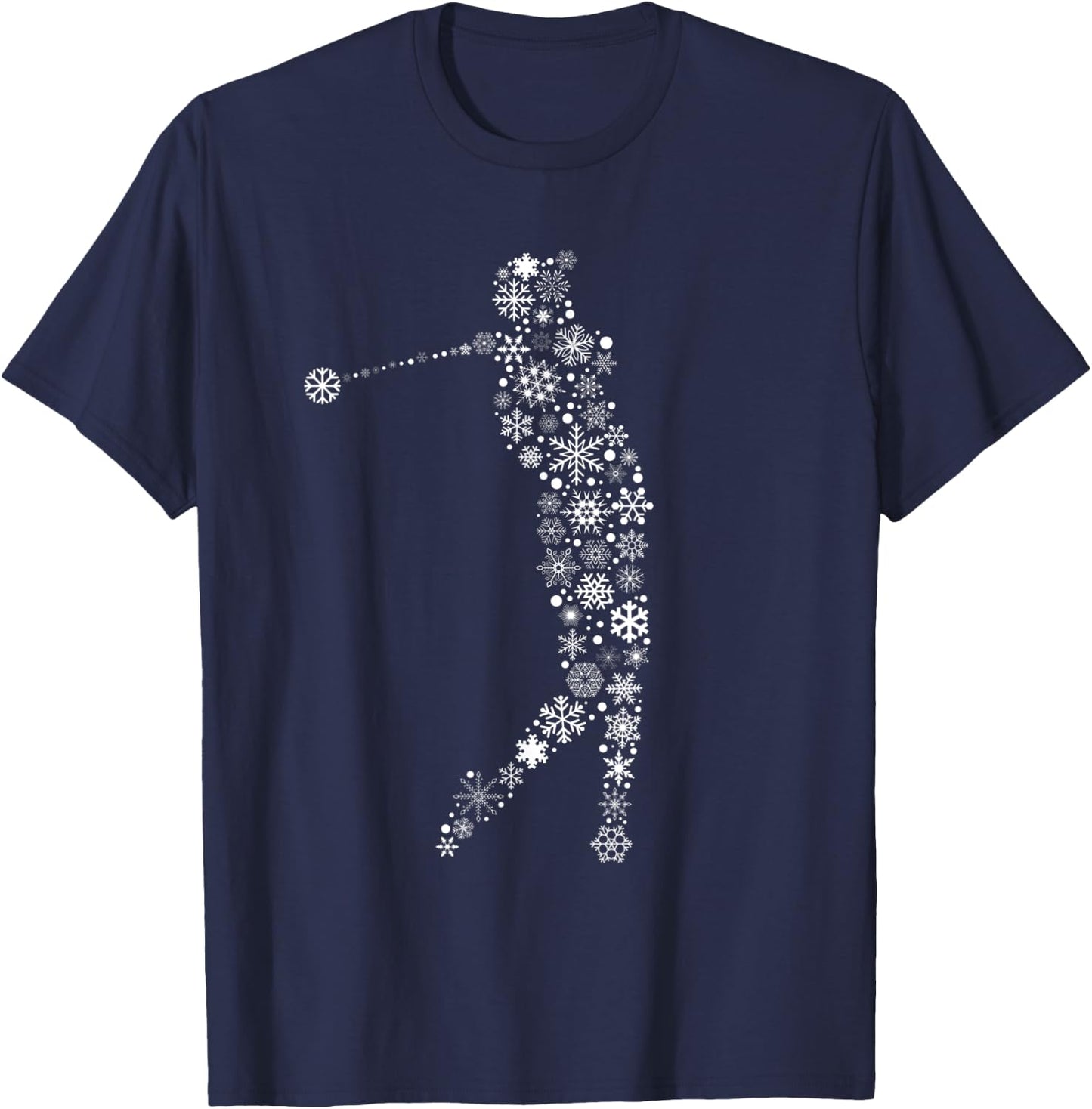 Christmas Golfer Golf Player Golfing Snowflake T-Shirt - T-Shirt | Navy