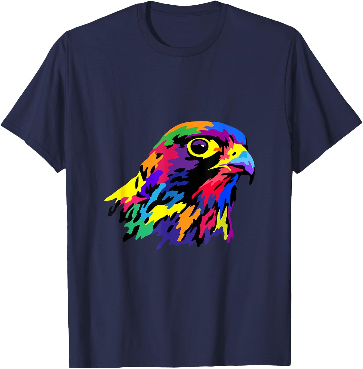 Pop Art Peregrine Falcon Hawk Falconry Bird Lover Birder T-Shirt - T-Shirt | Navy