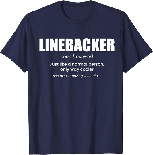 Linebacker Definition Lineman Football T-Shirt - T-Shirt | Navy