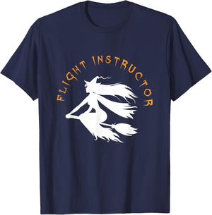 Flight Instructor Costume I Monster Witch Halloween Party T-Shirt - T-Shirt | Navy