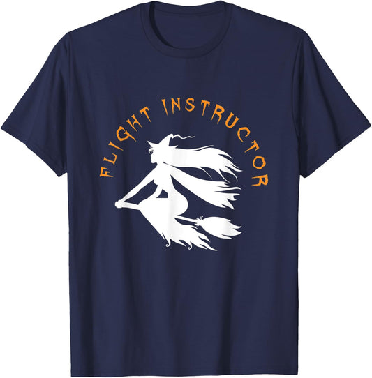 Flight Instructor Costume I Monster Witch Halloween Party T-Shirt - T-Shirt | Navy