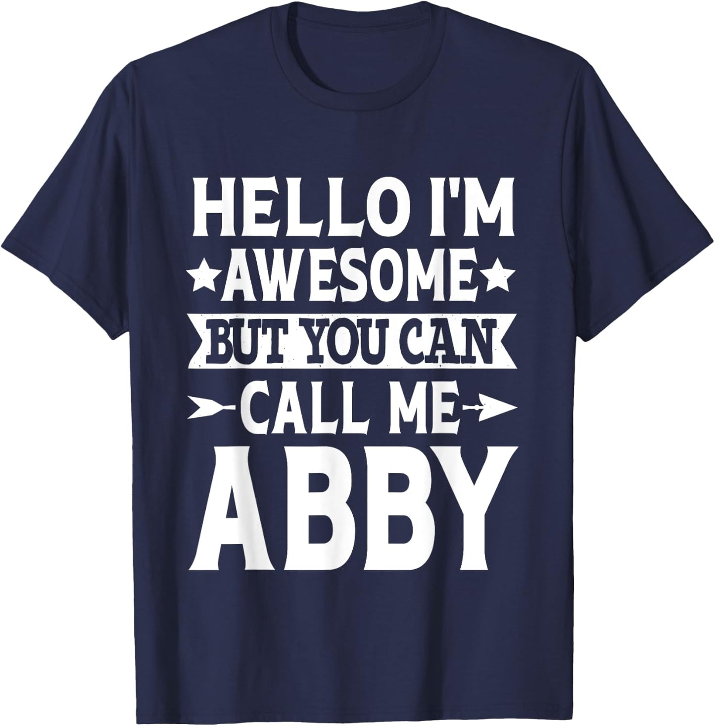 Abby Gifts Women Girl Name Birthday - Black, Small - Short Sleeve, Regular Fit - Casual, Button-Down Collar, Lace Embellished - Girls, Women T-Shirt - T-Shirt | Navy