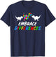 Austism Awareness Month Puzzle Piece Gift | Kids Dino Trex T-Shirt - T-Shirt | Navy