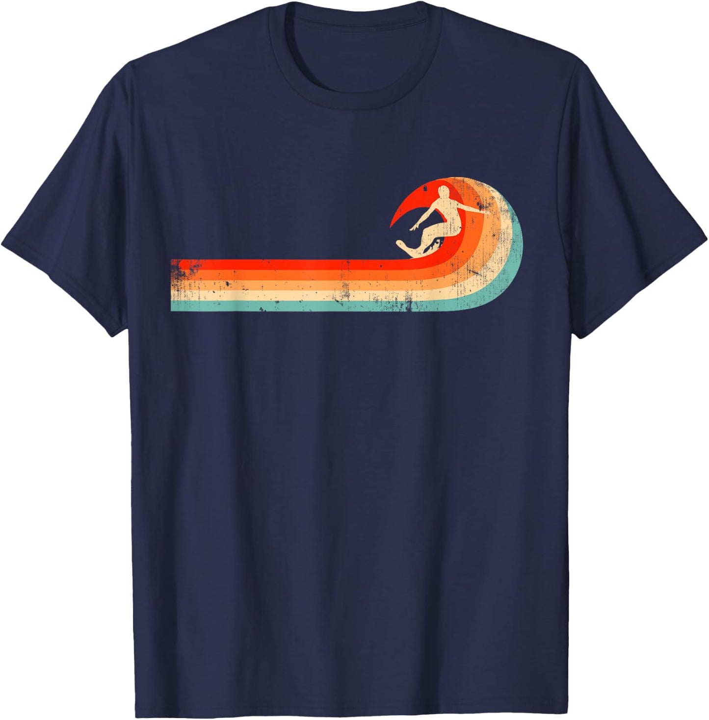 Surfer Gift Vintage Wave Retro Surfing Surf Beach T-Shirt - T-Shirt | Navy