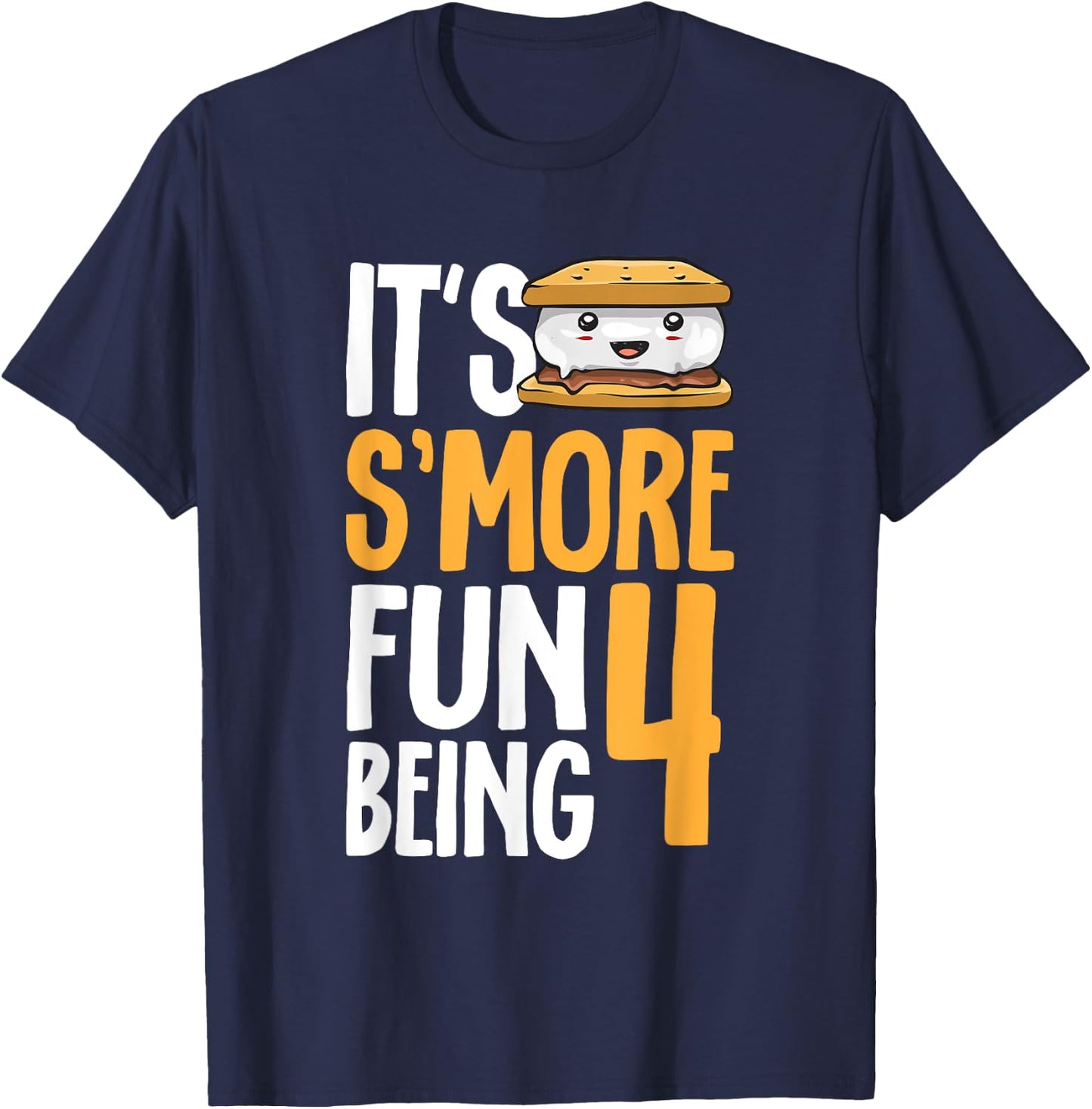 S’more Campfire 4th Birthday Marshmallow Camping Smore T-Shirt - T-Shirt | Navy