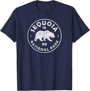 Retro Sequoia National Park Souvenir Women Men Kids Hiking T-Shirt - T-Shirt | Navy