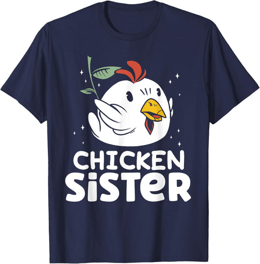 Chicken Sister Poultry Keeper Chickens Rooster Chicken T-Shirt - T-Shirt | Navy