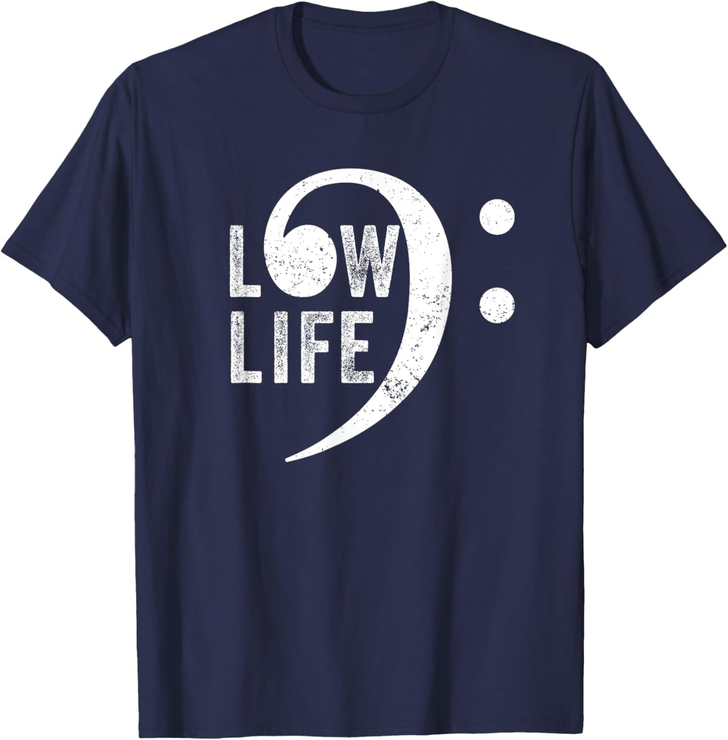 Bass Clef, Funny Low Life Music Marching Band Brass Note T-Shirt - T-Shirt | Navy